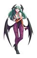 Official art of Morrigan in her Darkstalkers appearances, done in high resolution cel shading.